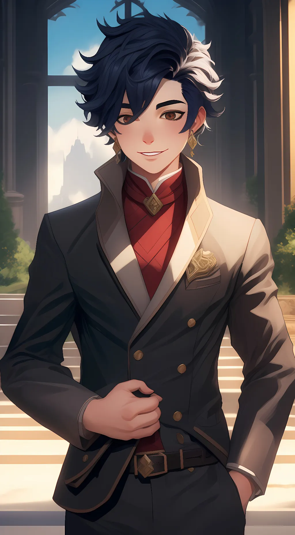 ai character: BIGMAN vr Alex  background