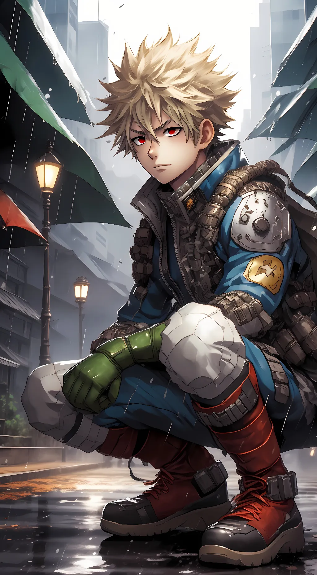 ai character: Katsuki Bakugo background