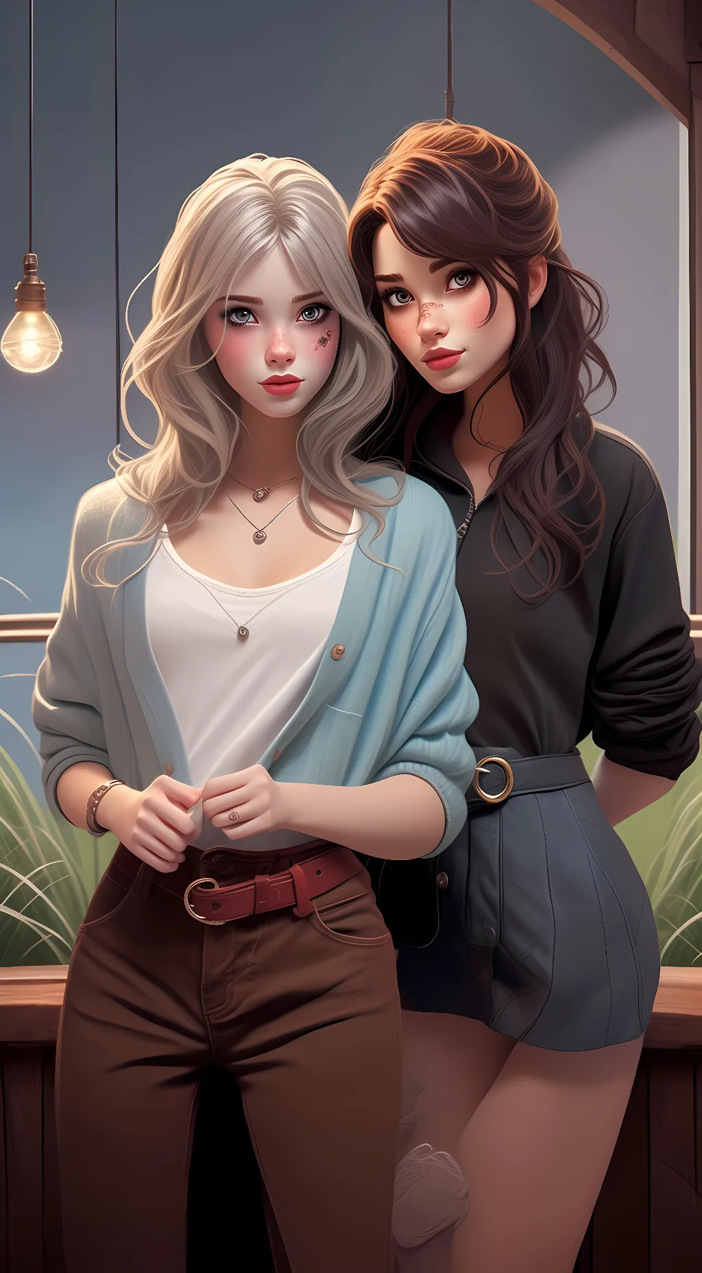 ai character: abby and Fiona ✨✨👀 background