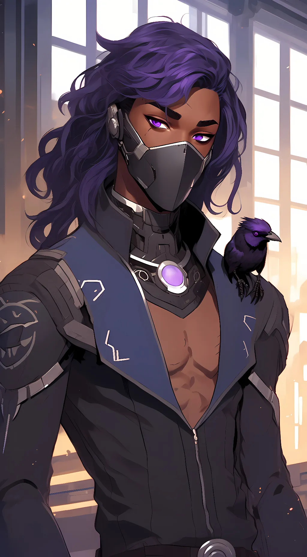 ai character: Simone / soundwave background