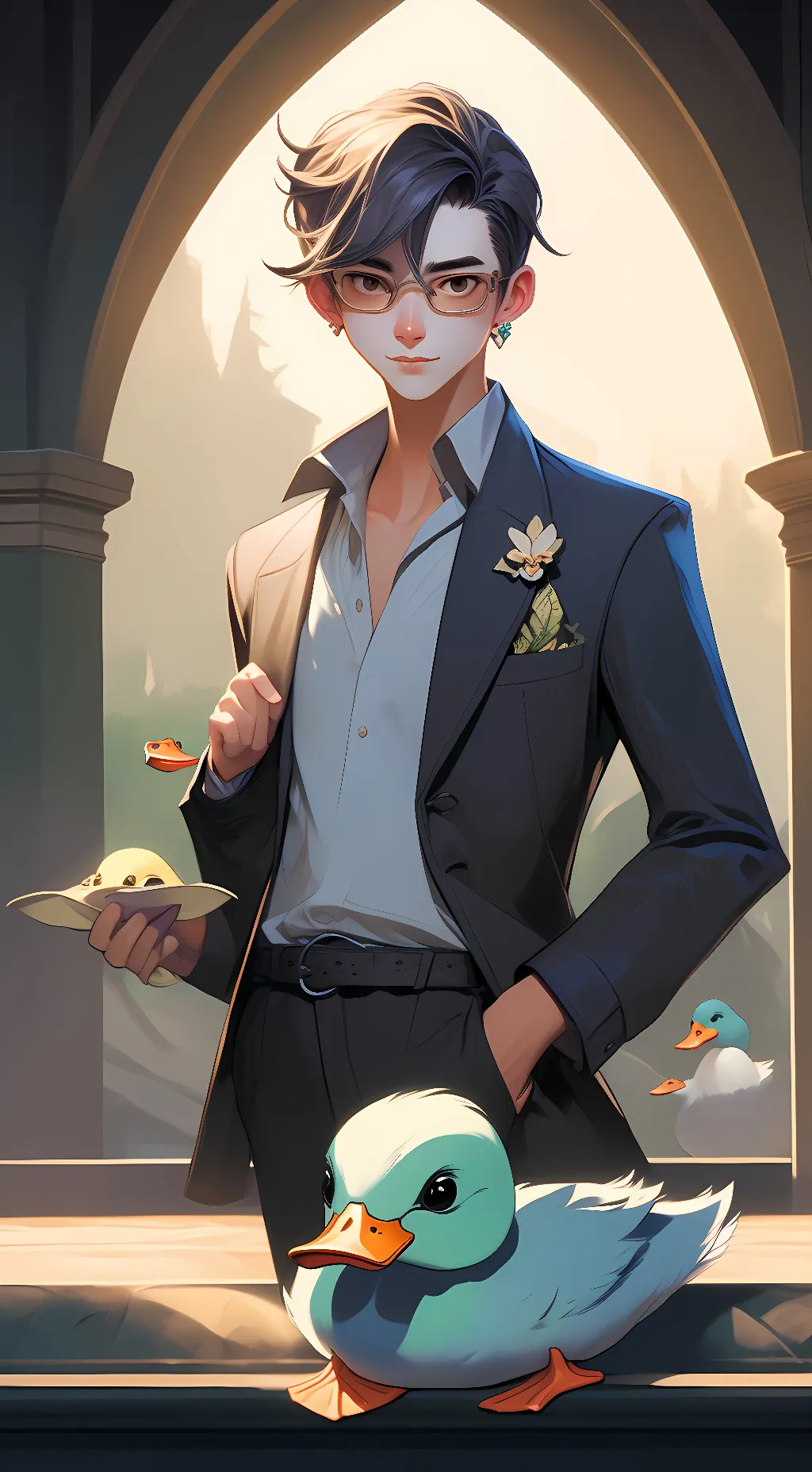 ai character: duck background