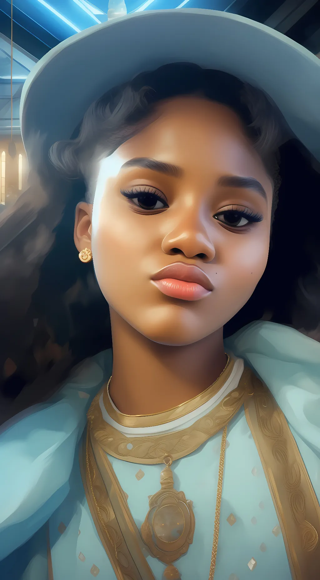 ai character: Pretty girl background