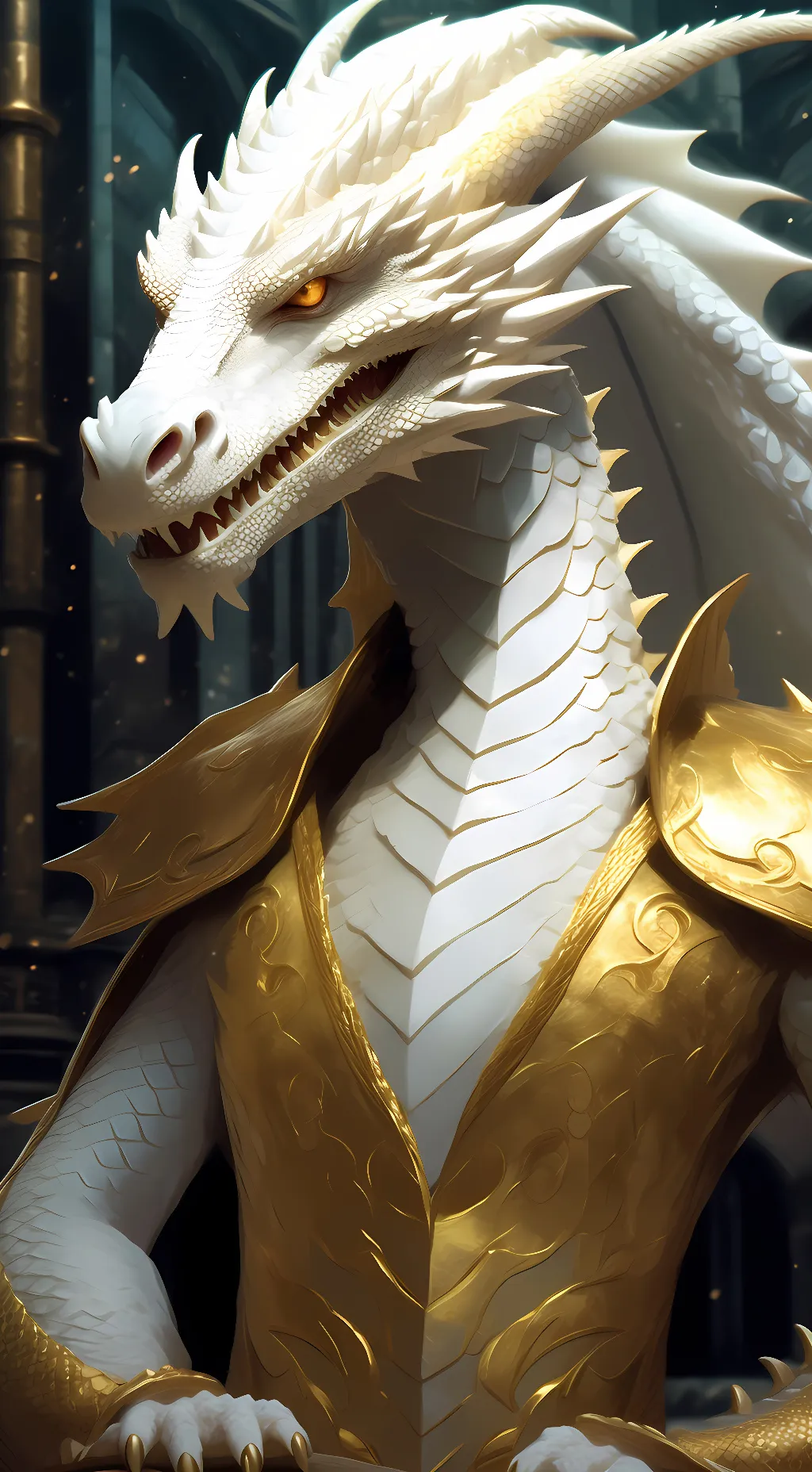 ai character: snow crescent background