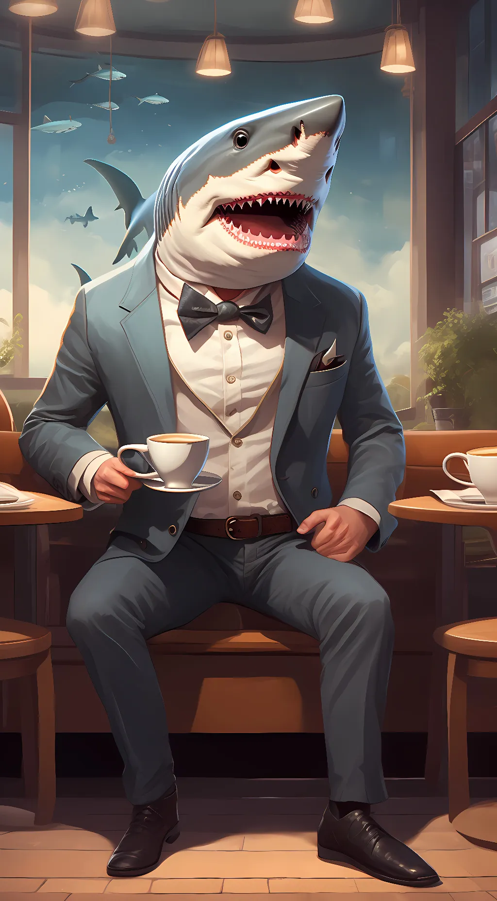 ai character: stupid shark background