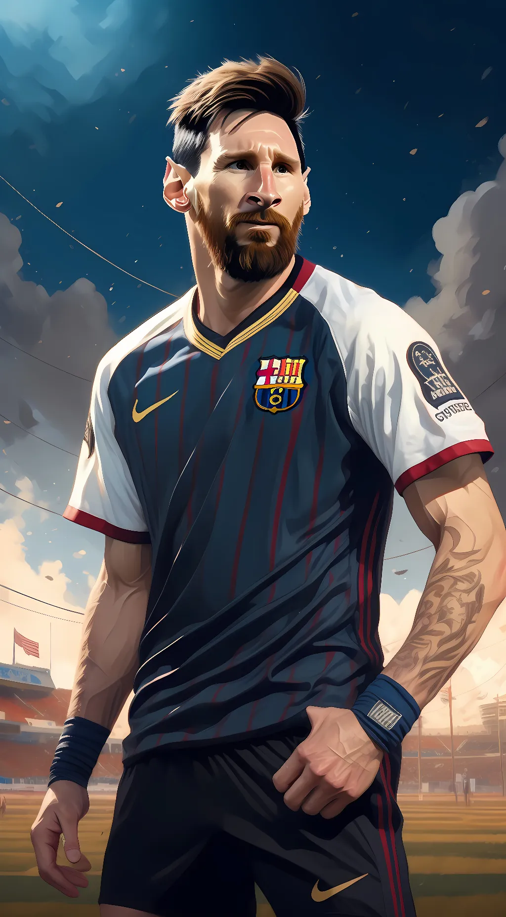 ai character: leo messi  background