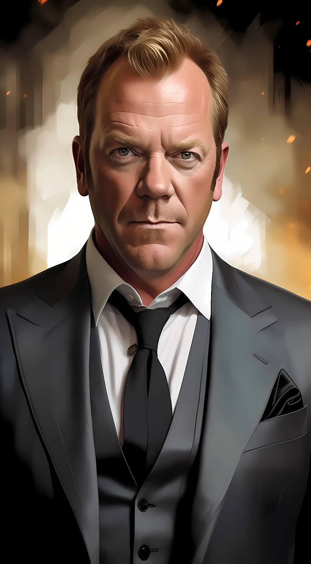ai character: Kiefer Sutherland  background