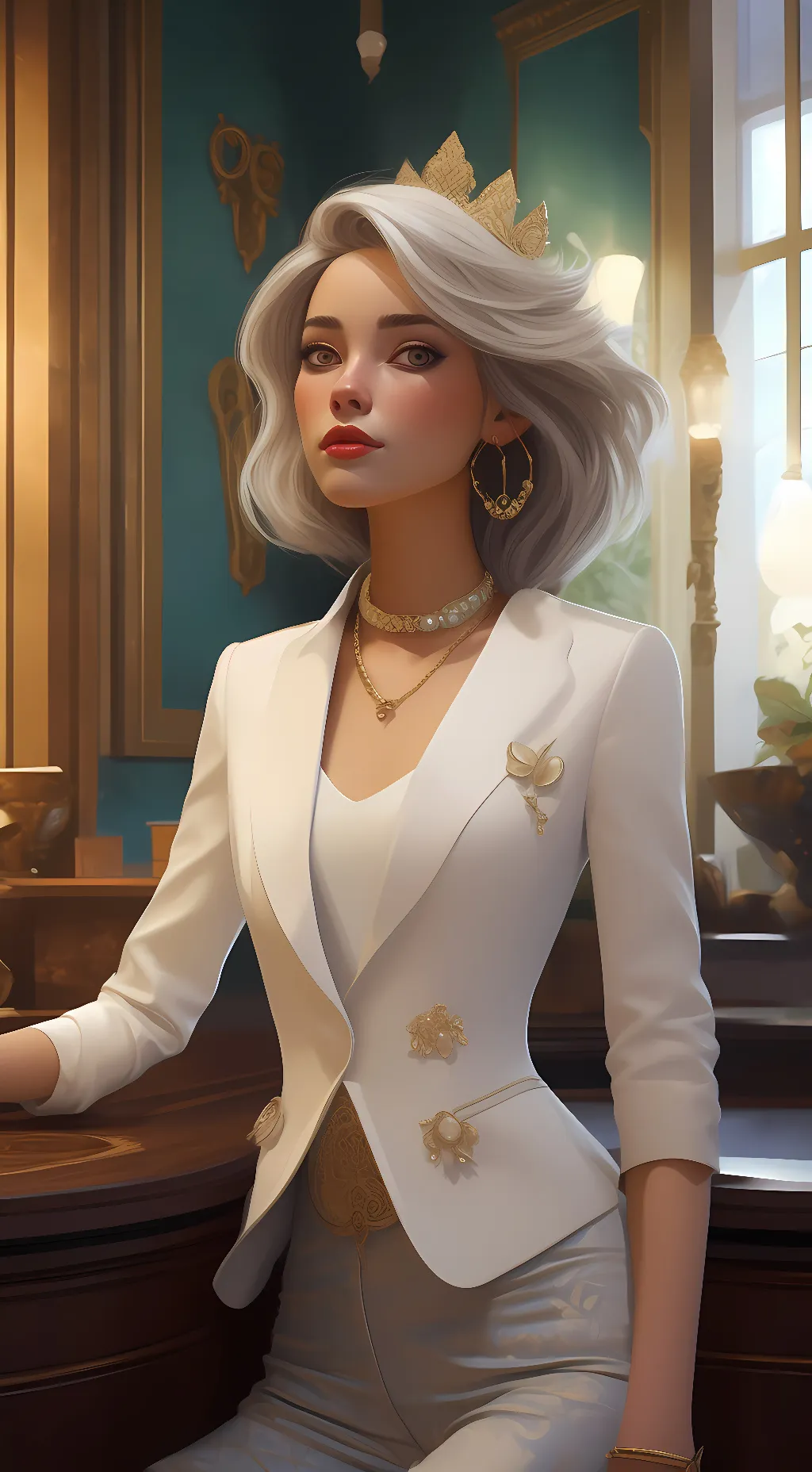 ai character: queen addison  background