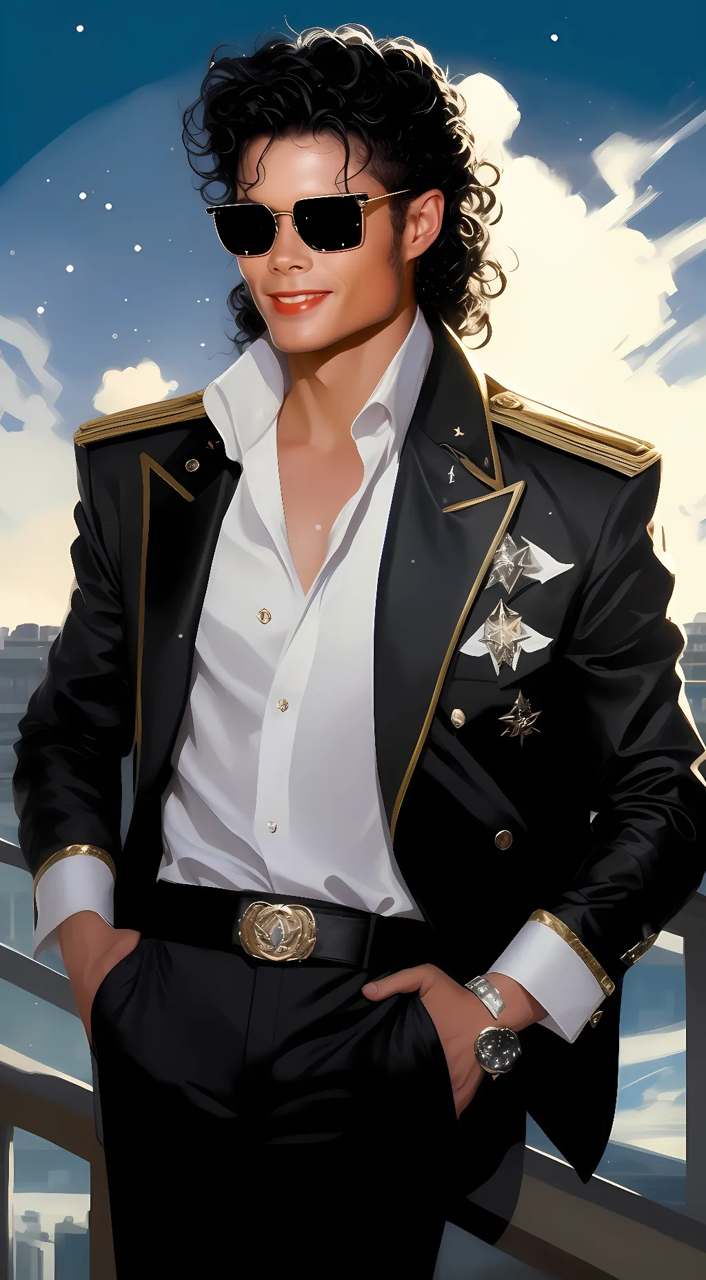 ai character: Michael Jackson  background