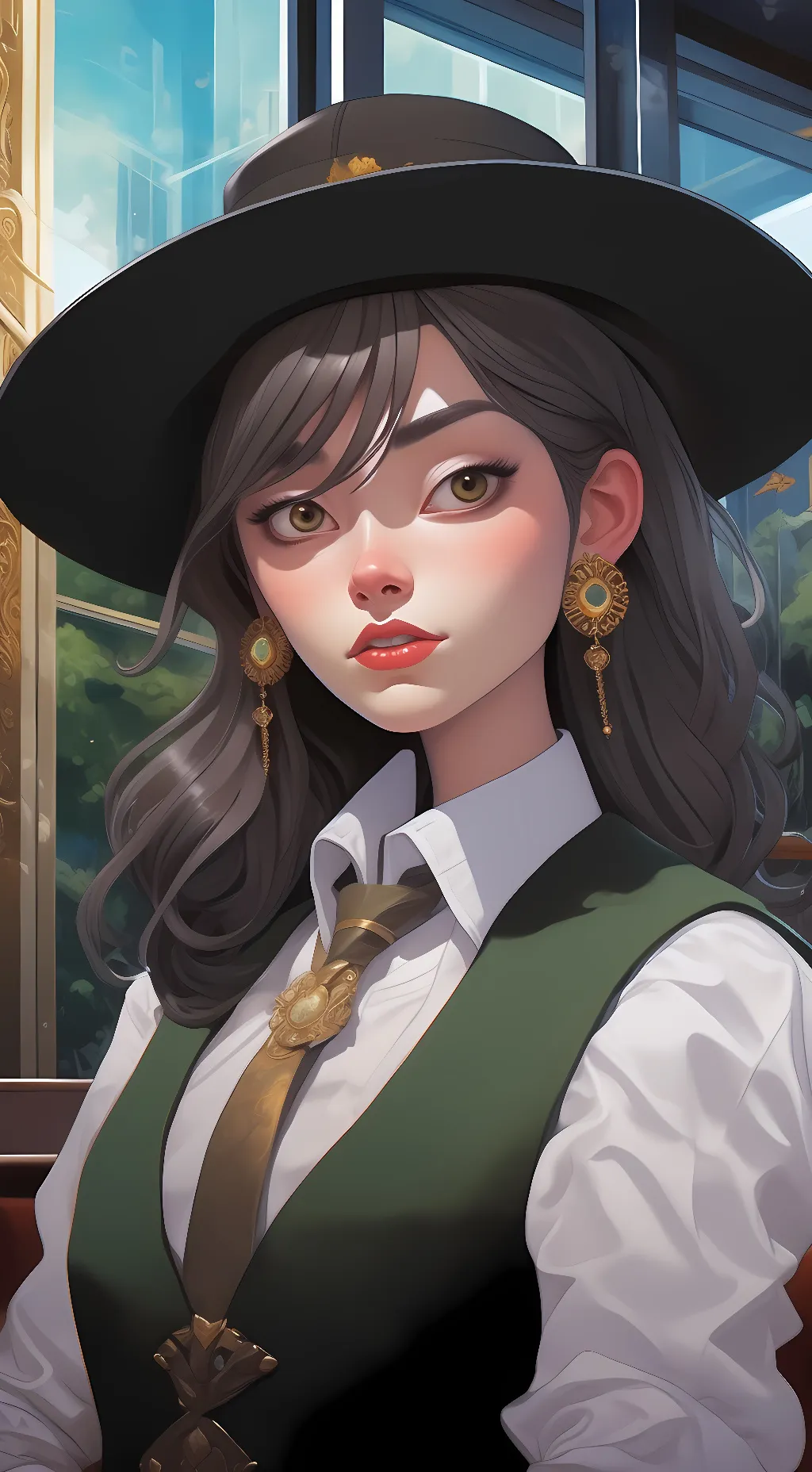 ai character: Train girl background