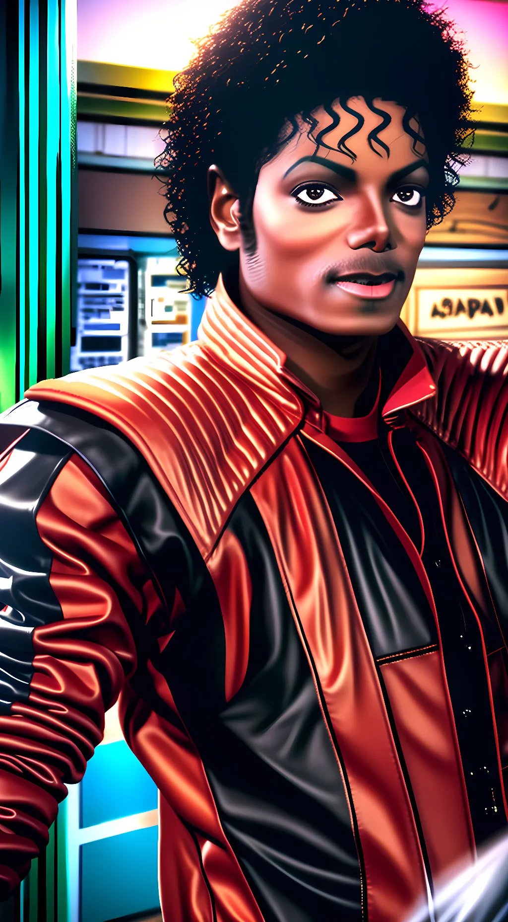 ai character: Michael Jackson  background