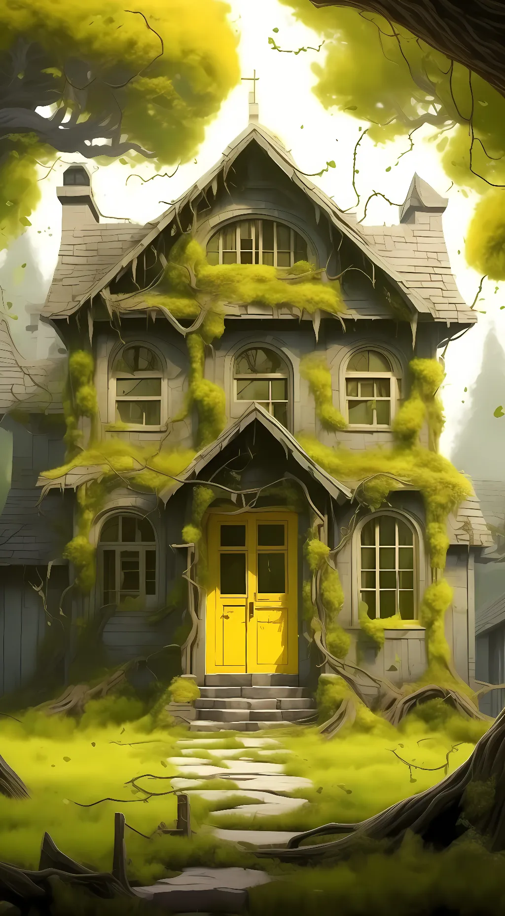 ai character: Old House background