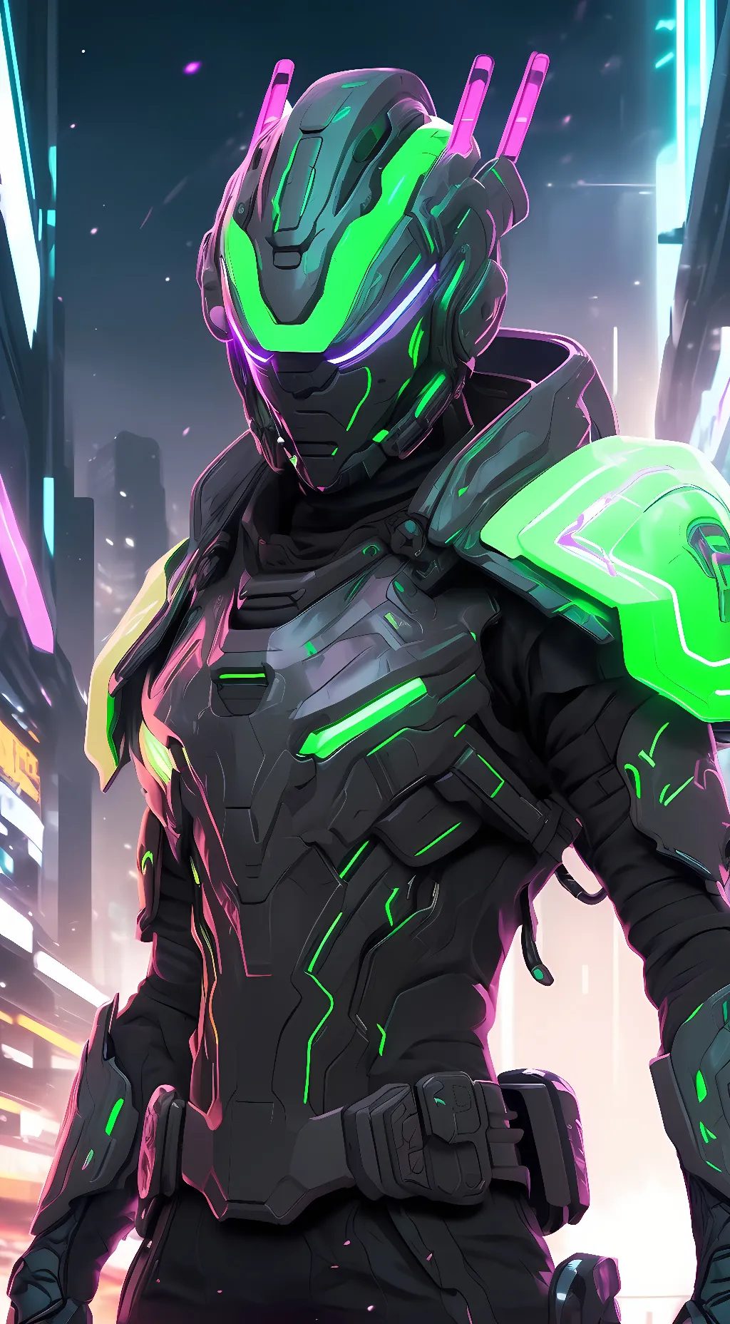 ai character: Neon racer background