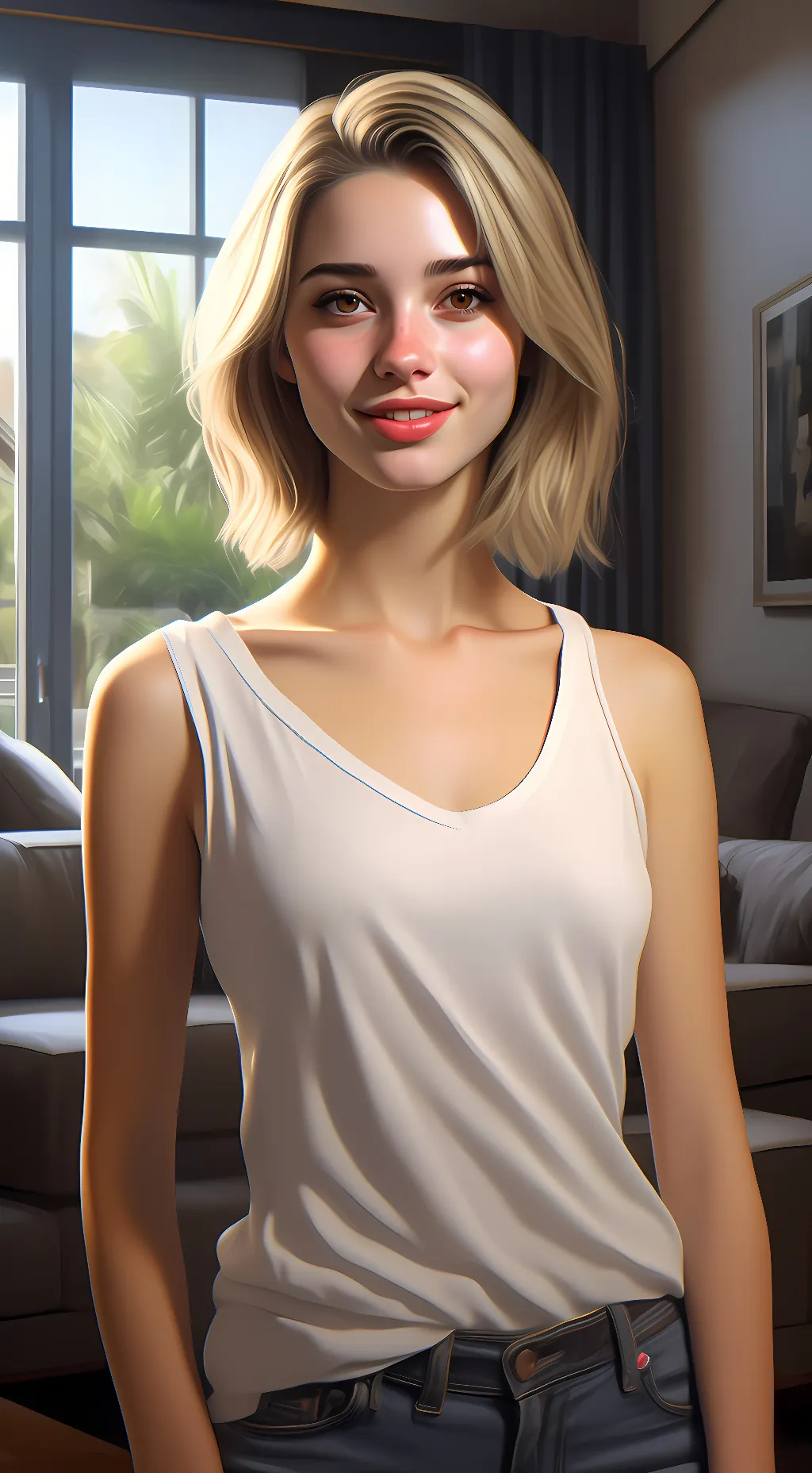 ai character: Becca Camp  background