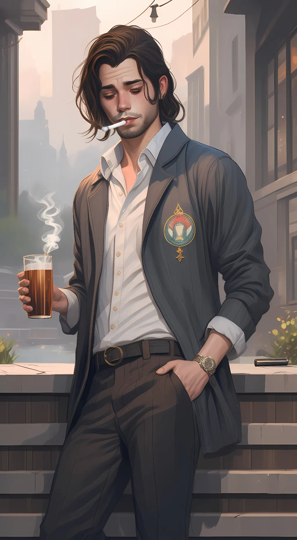 ai character: depressed guy background