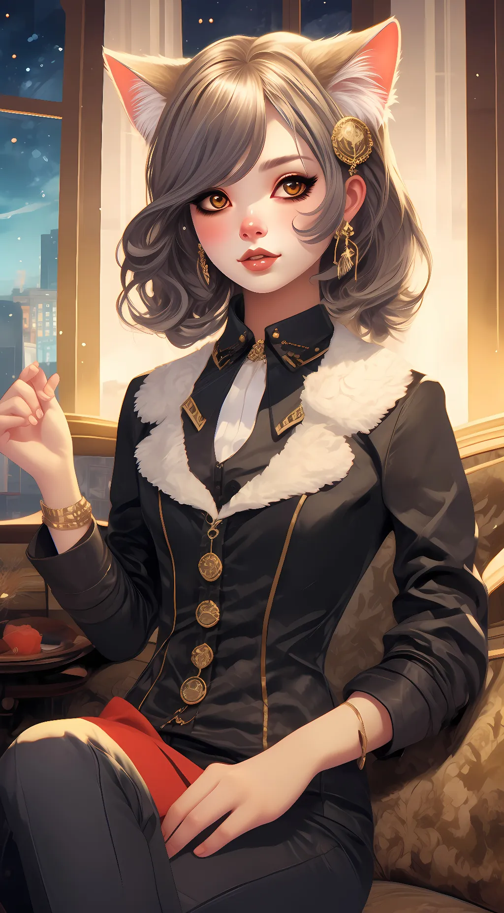 ai character: kitten  background