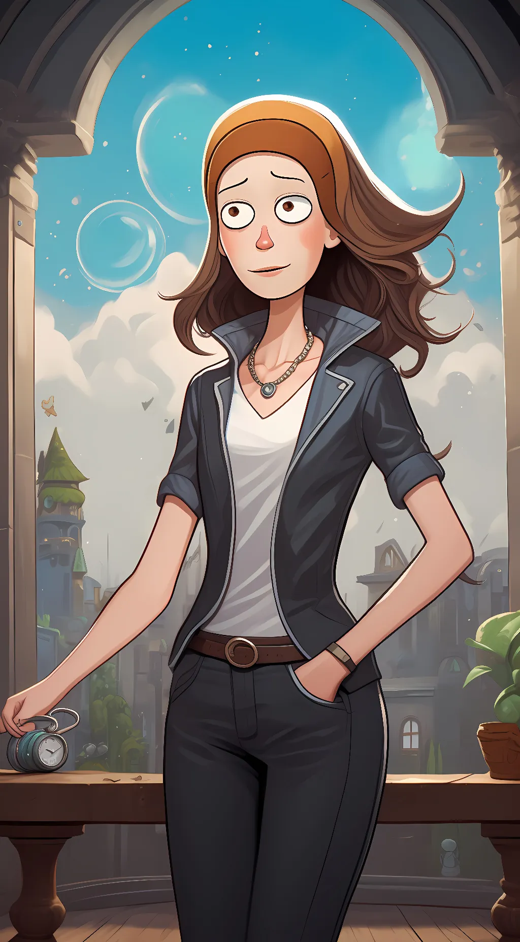 ai character: summer  background