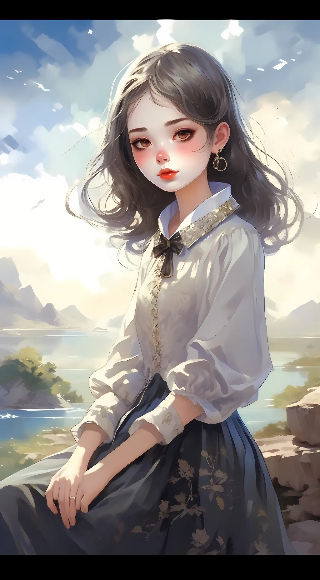 ai character: sans but a girl background