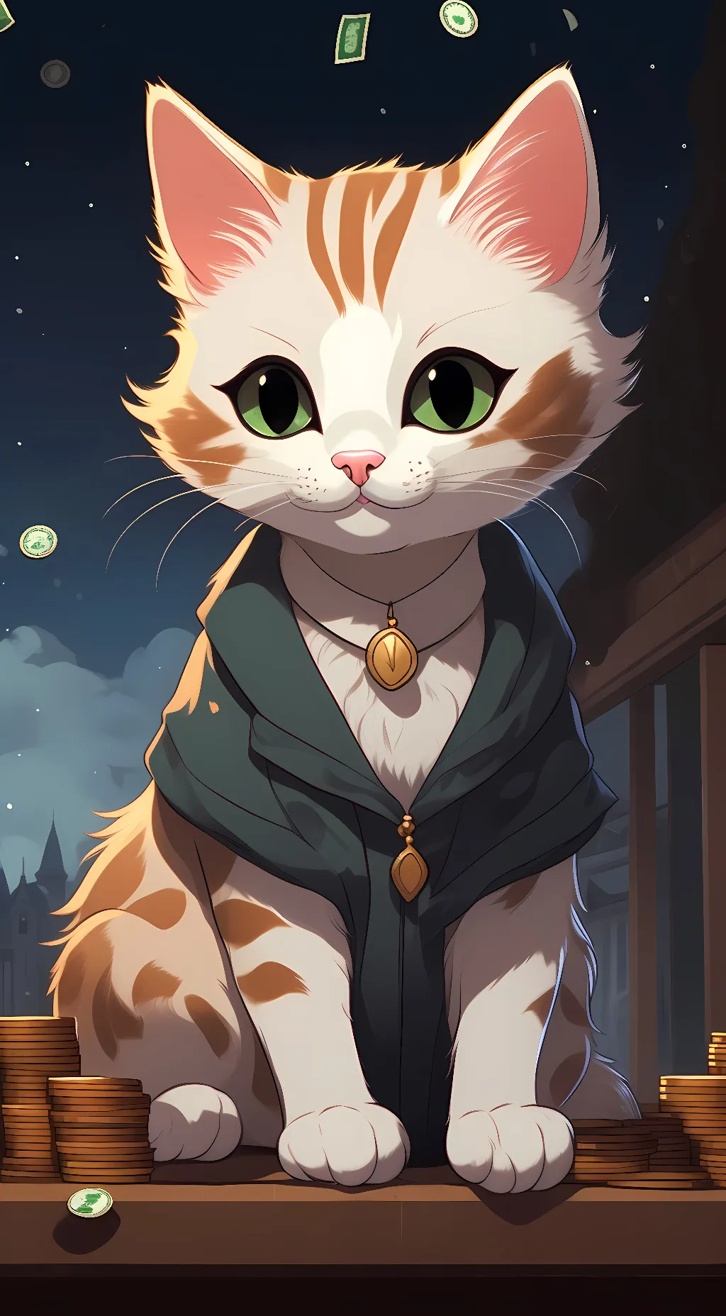 ai character: kittyina background