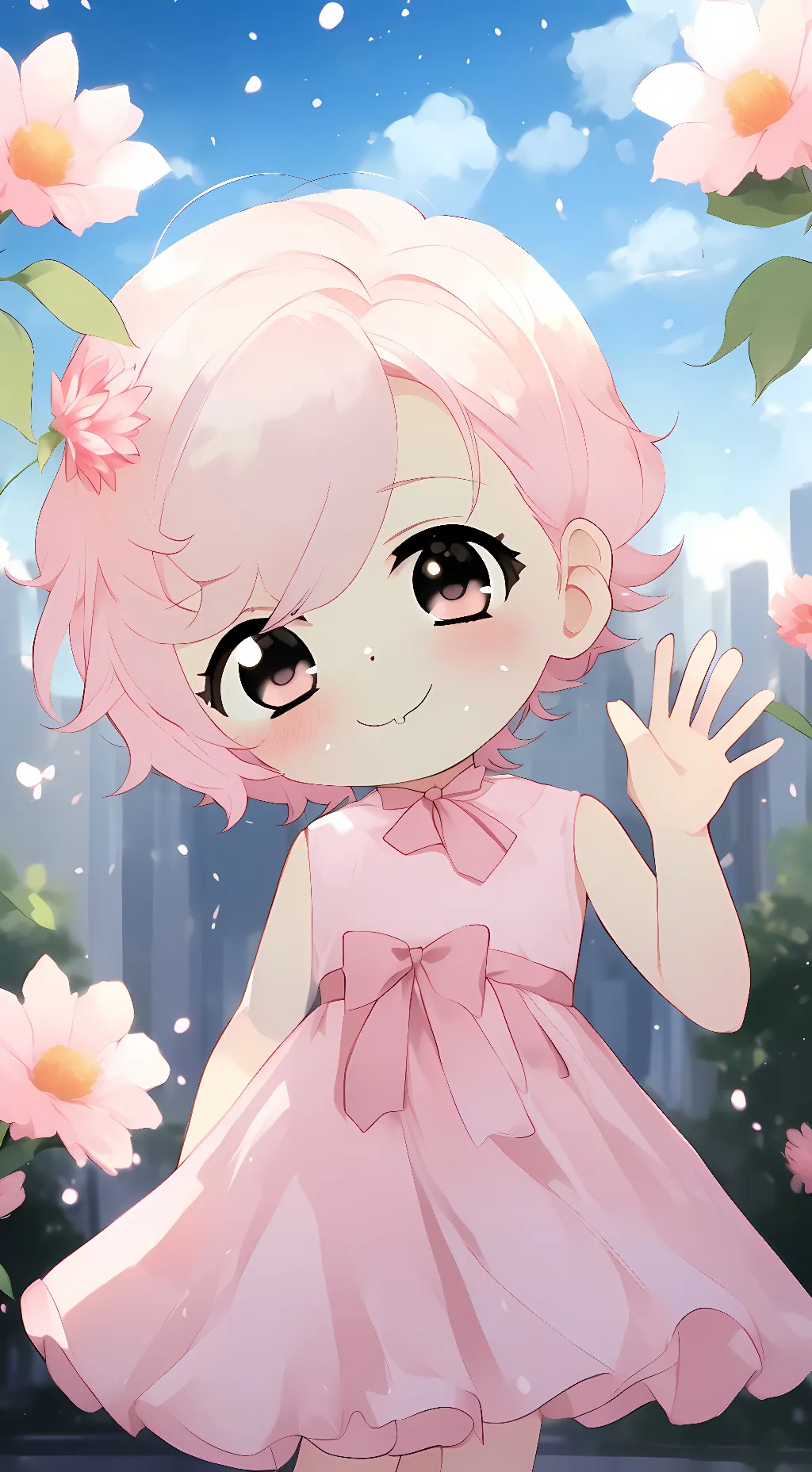 ai character: Bloomy background