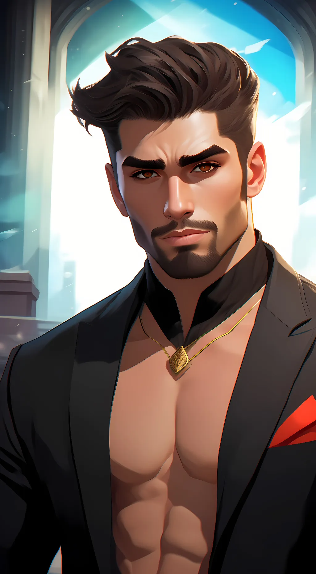 ai character: gigachad background