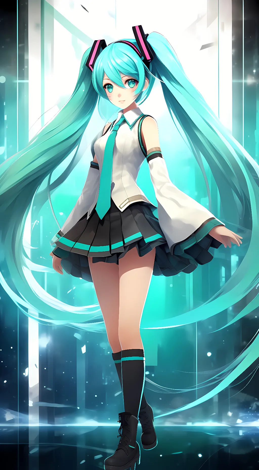 ai character: Hatsune Miku  background