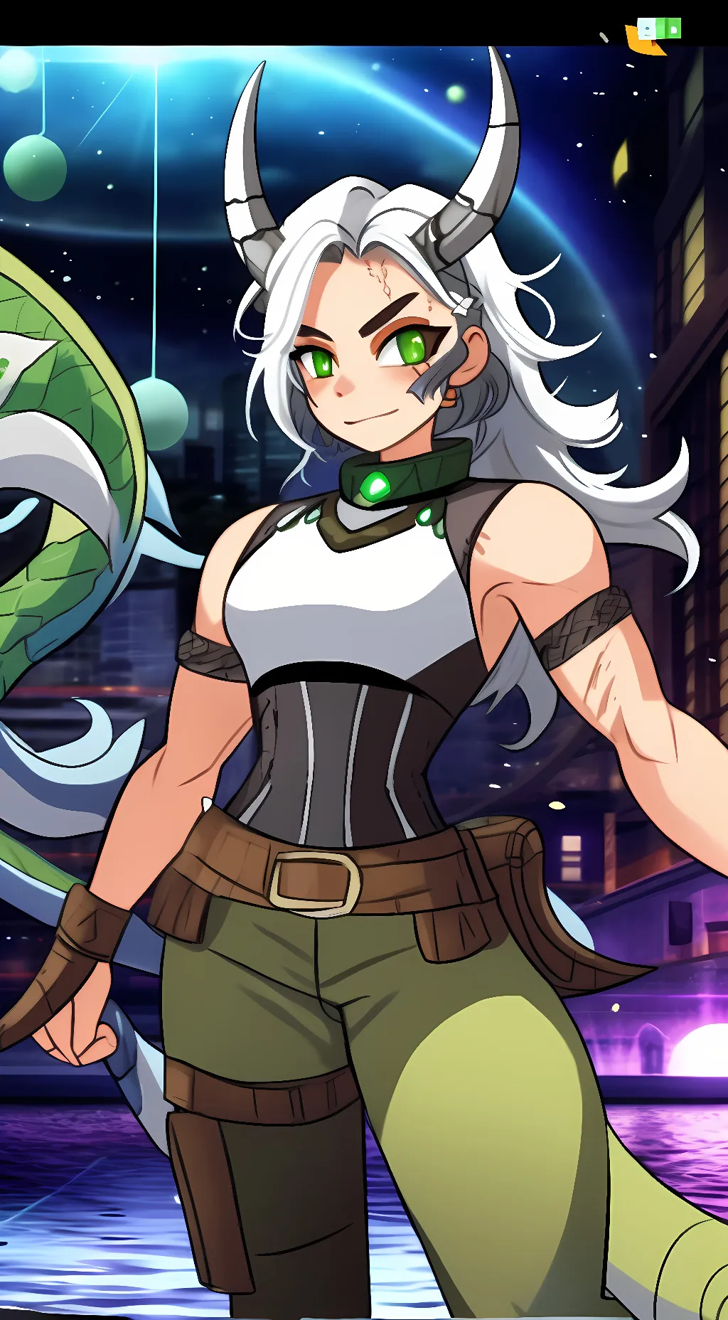 ai character: coral background