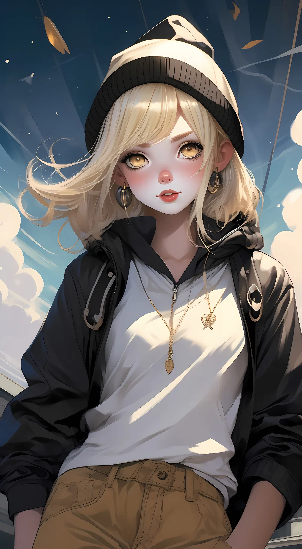 ai character: Gold background