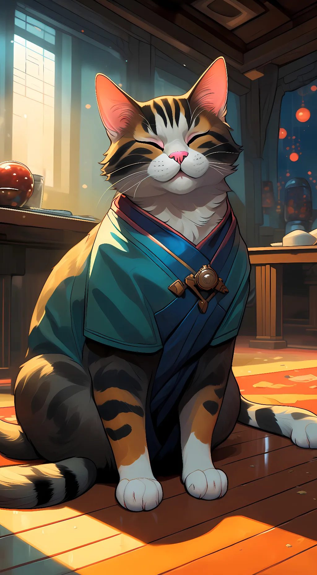 ai character: life as a cat background