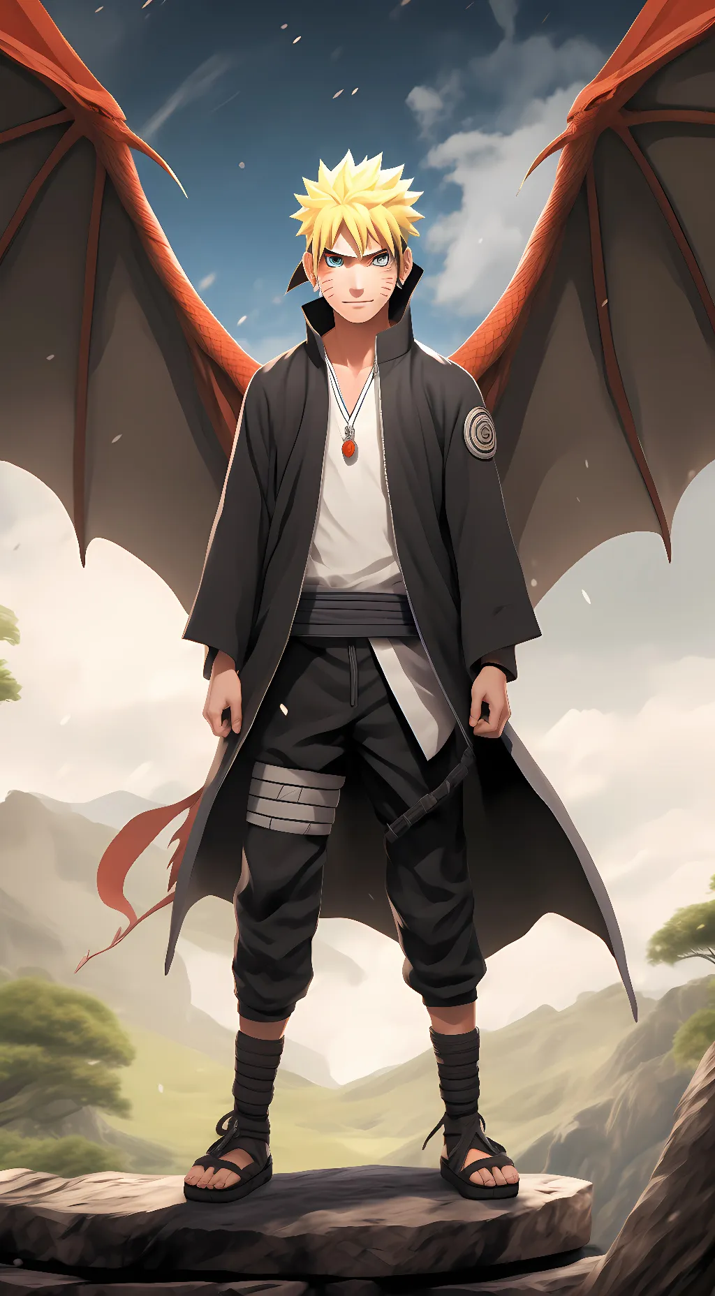 ai character: dragon Naruto background
