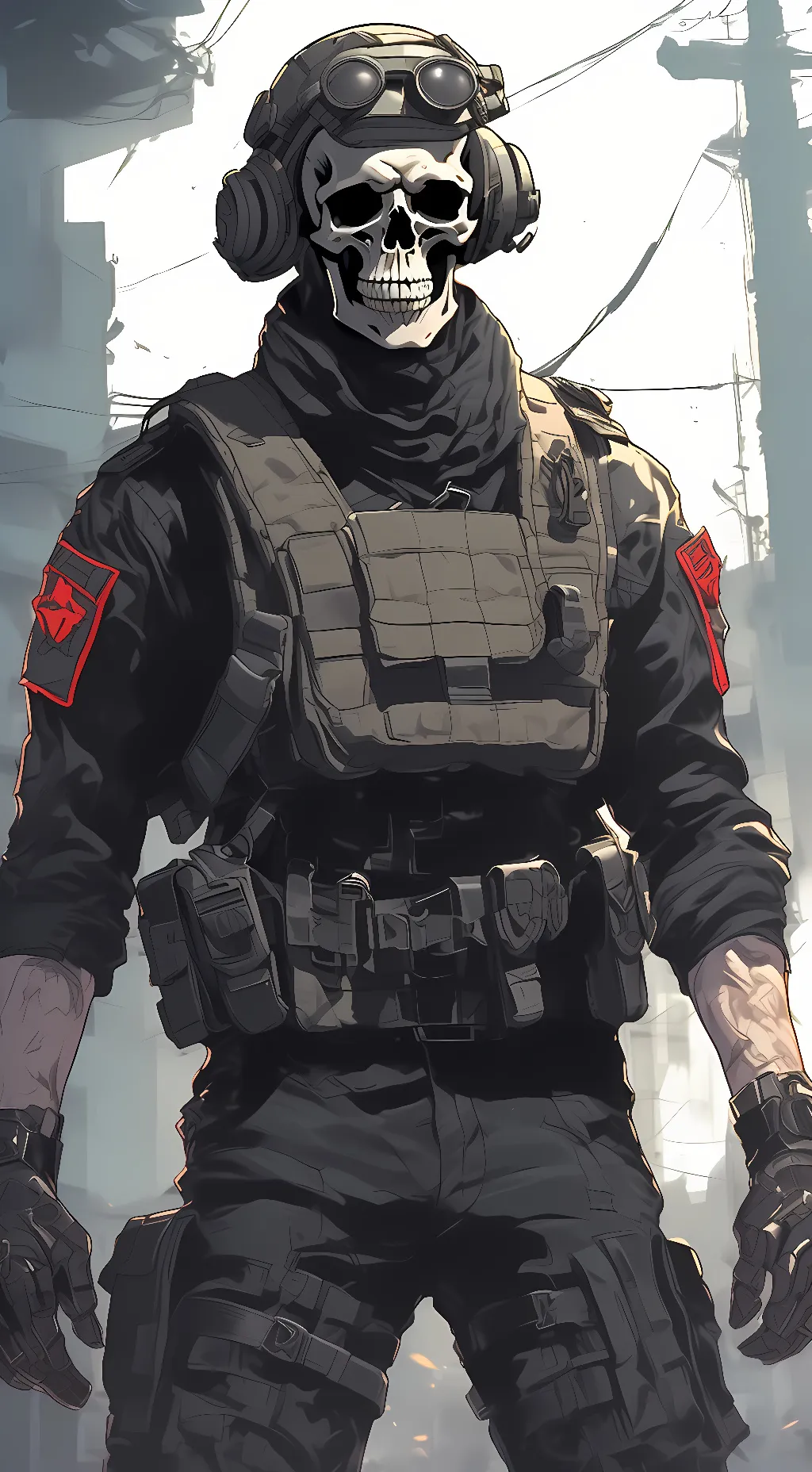 ai character: Simon ghost Riley  background