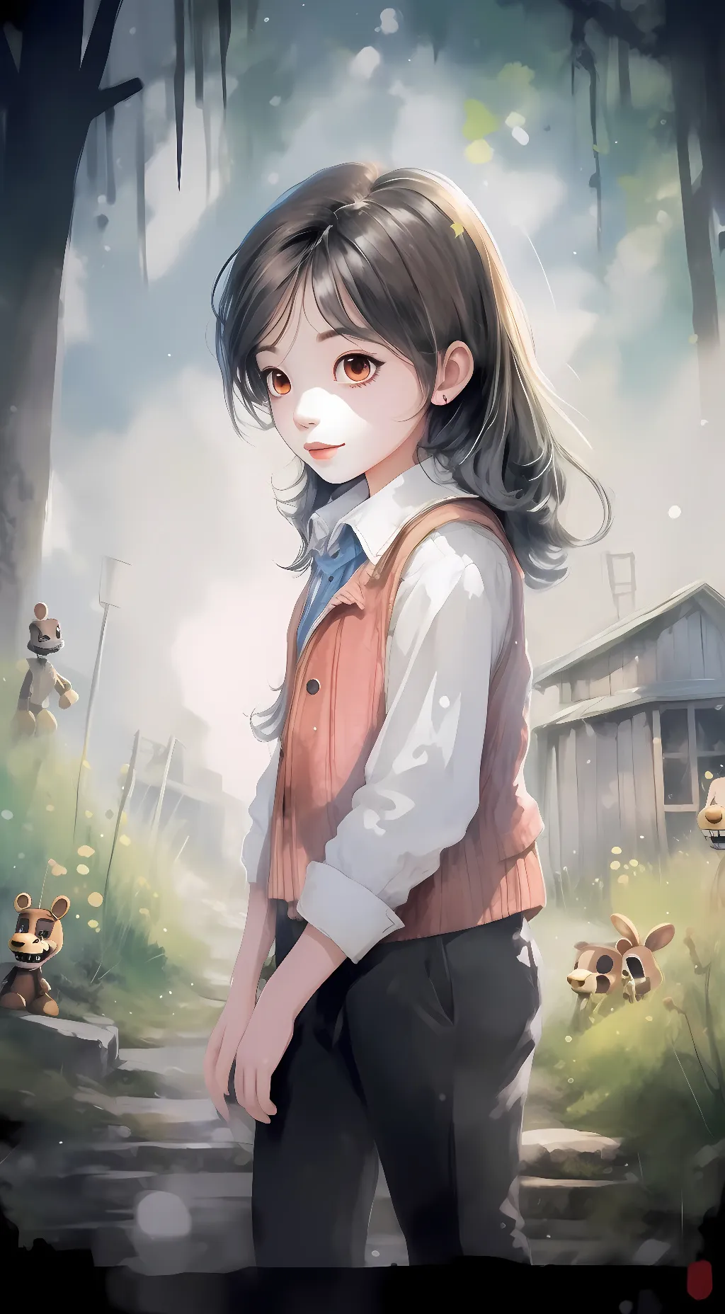 ai character: g - c - e background