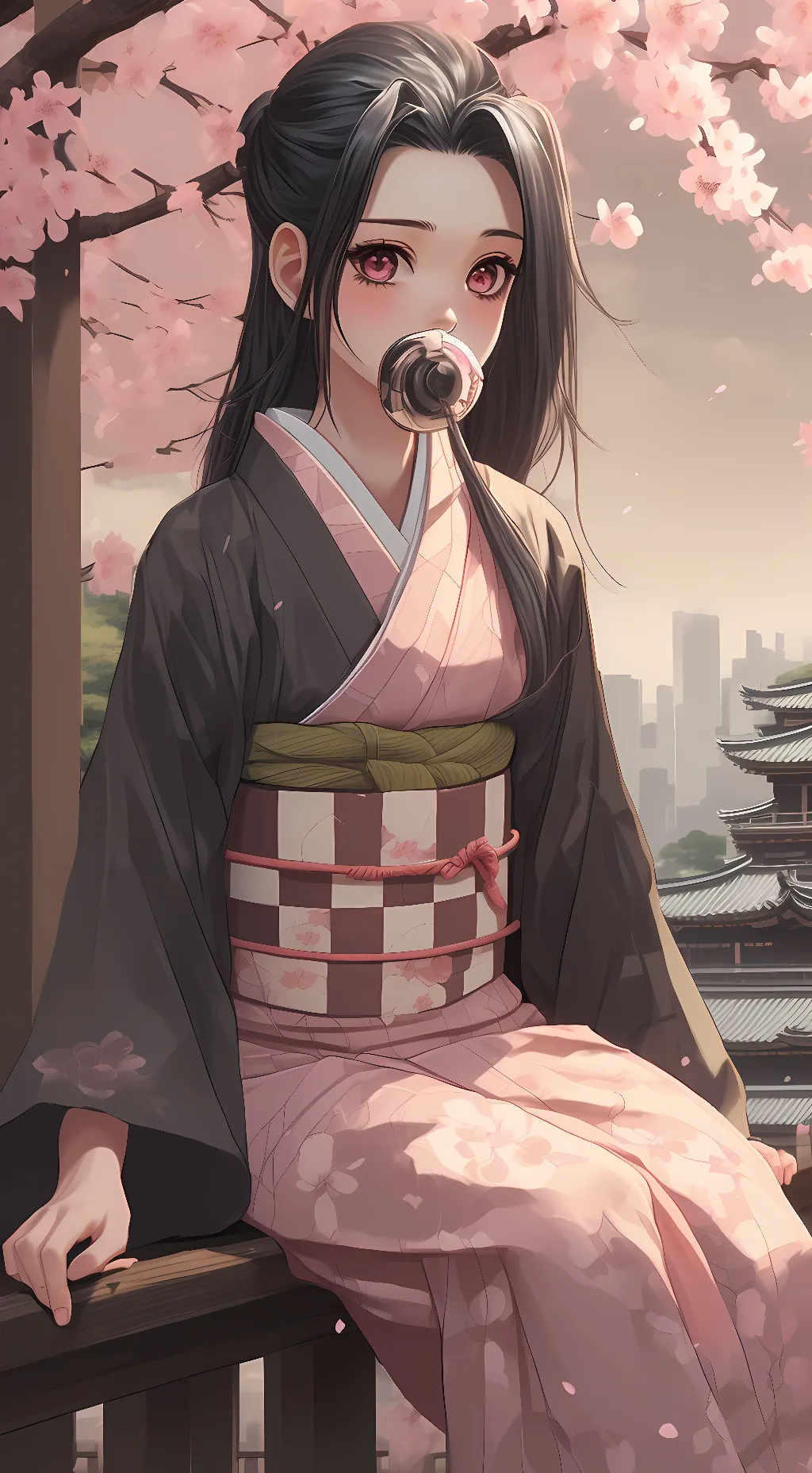 ai character: Nezuko Kamado  background