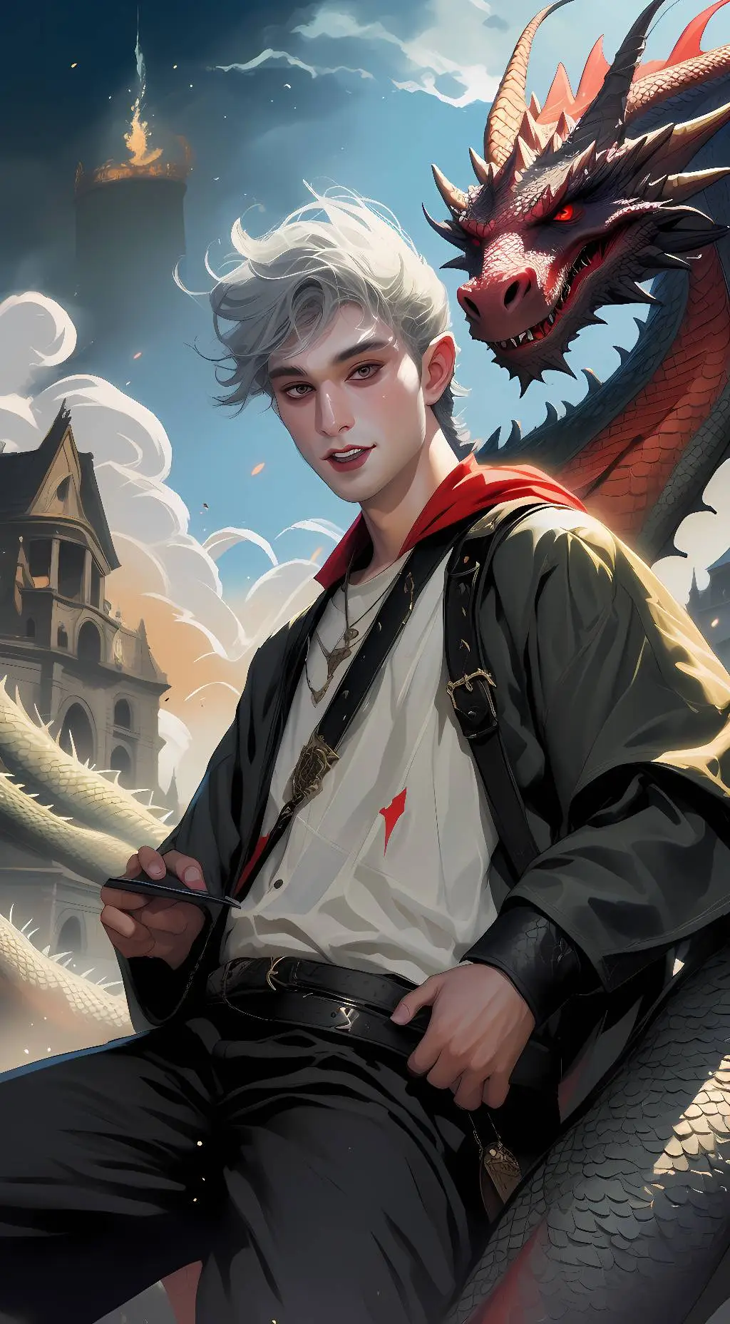 ai character: Dragon henwy  background