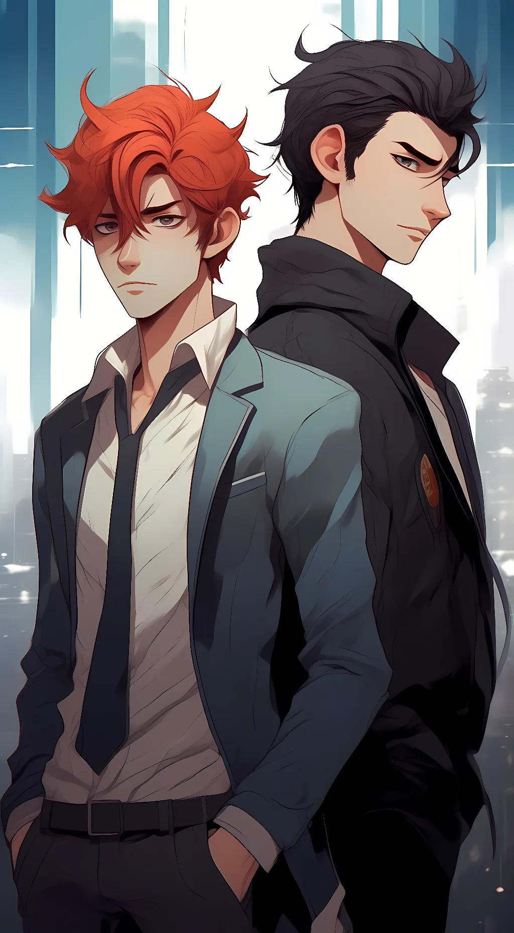 ai character: Axel and Zachary  background