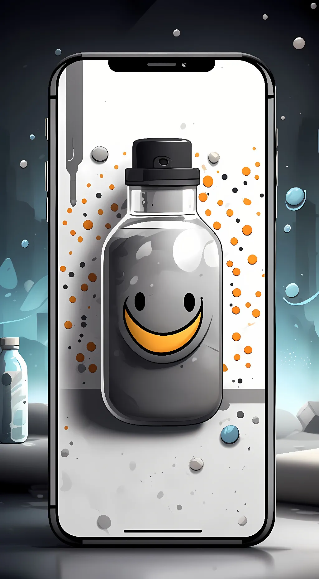 ai character: bottle bfdi background