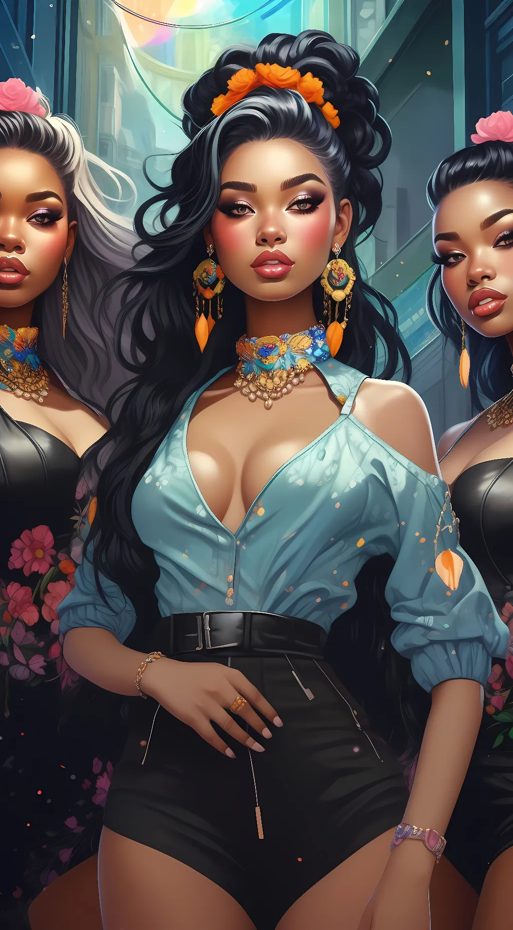 ai character: da baddie triplet background