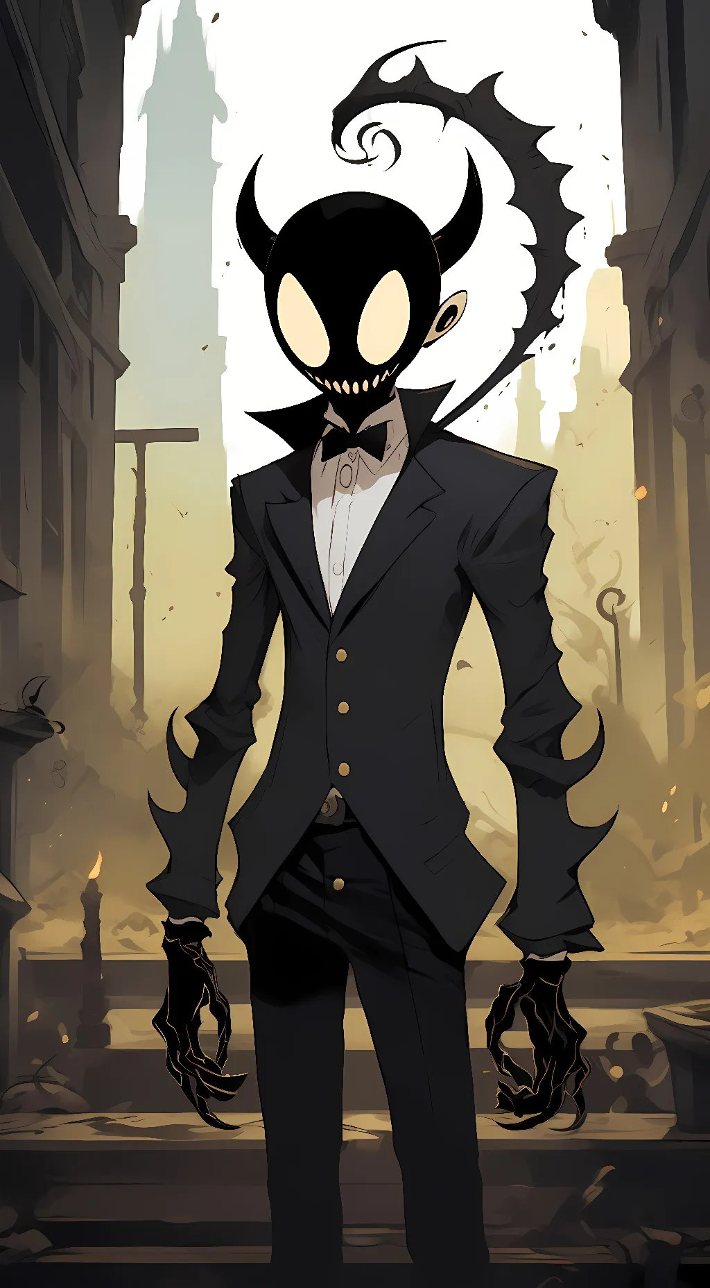 ai character: ink demon  background