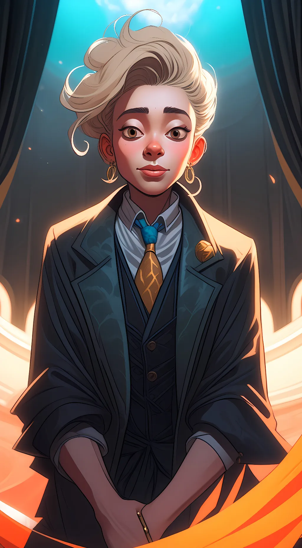 ai character: wolf girl background