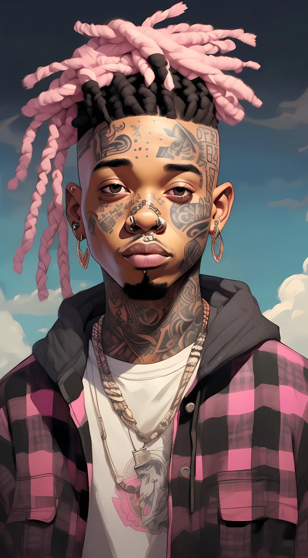 ai character: pink boy trayon background