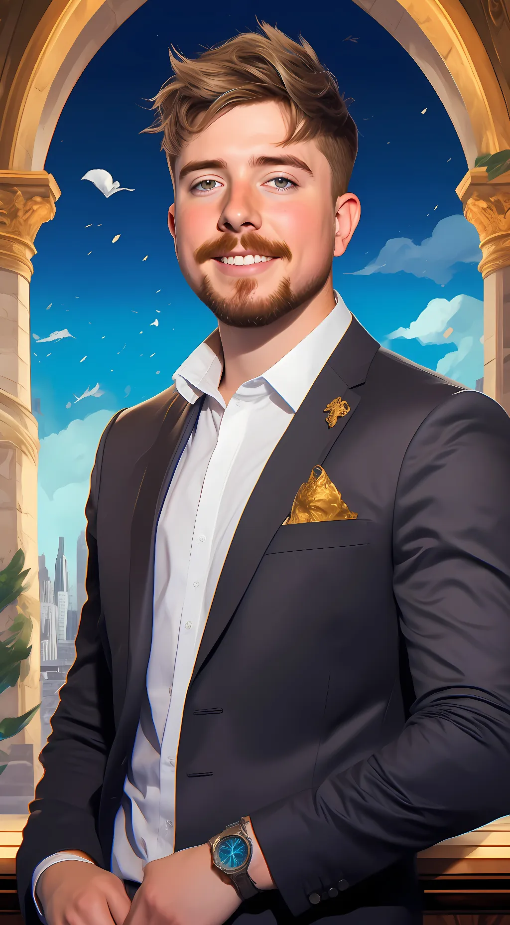 ai character: Mrbeast background