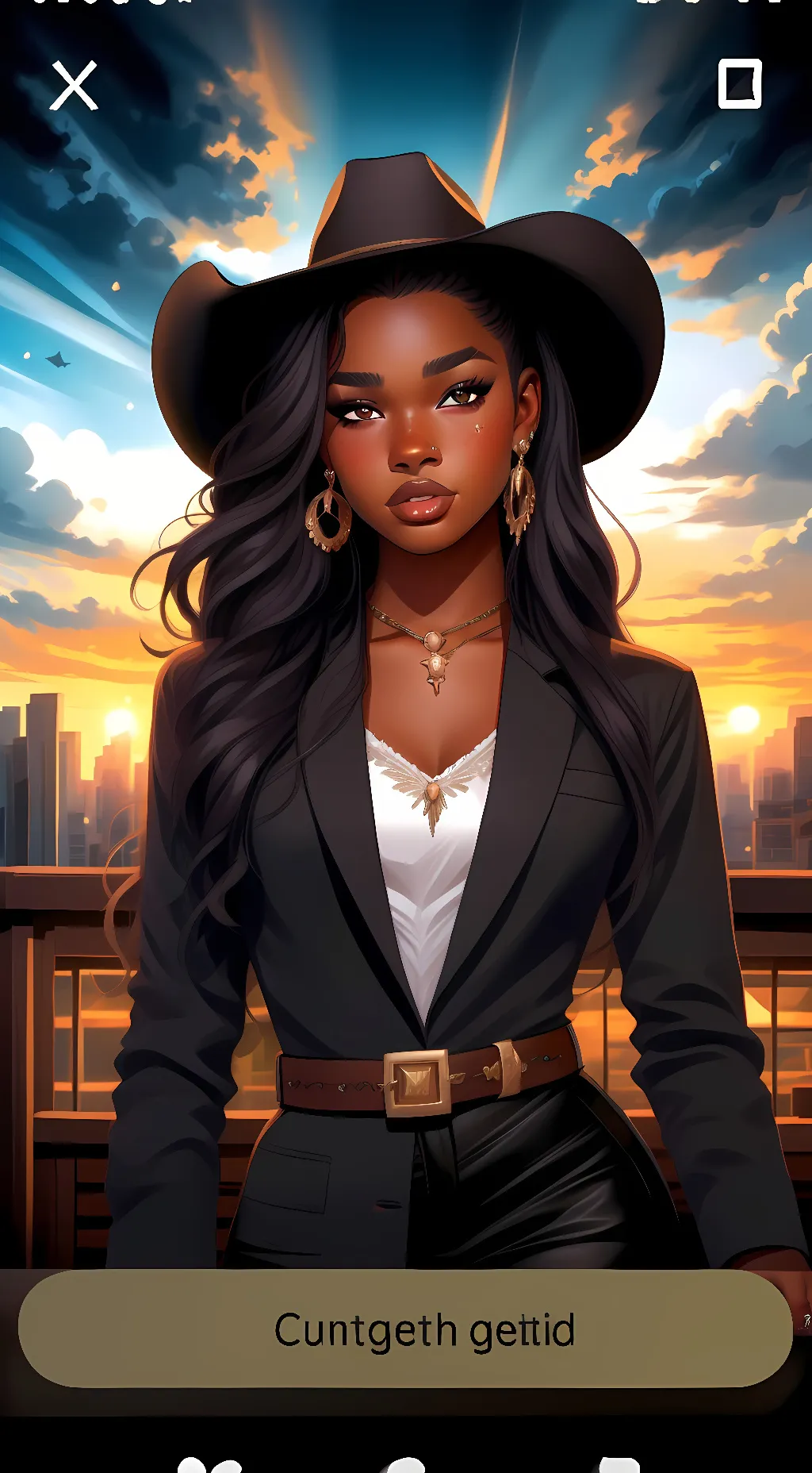 ai character: Michaela stockings background