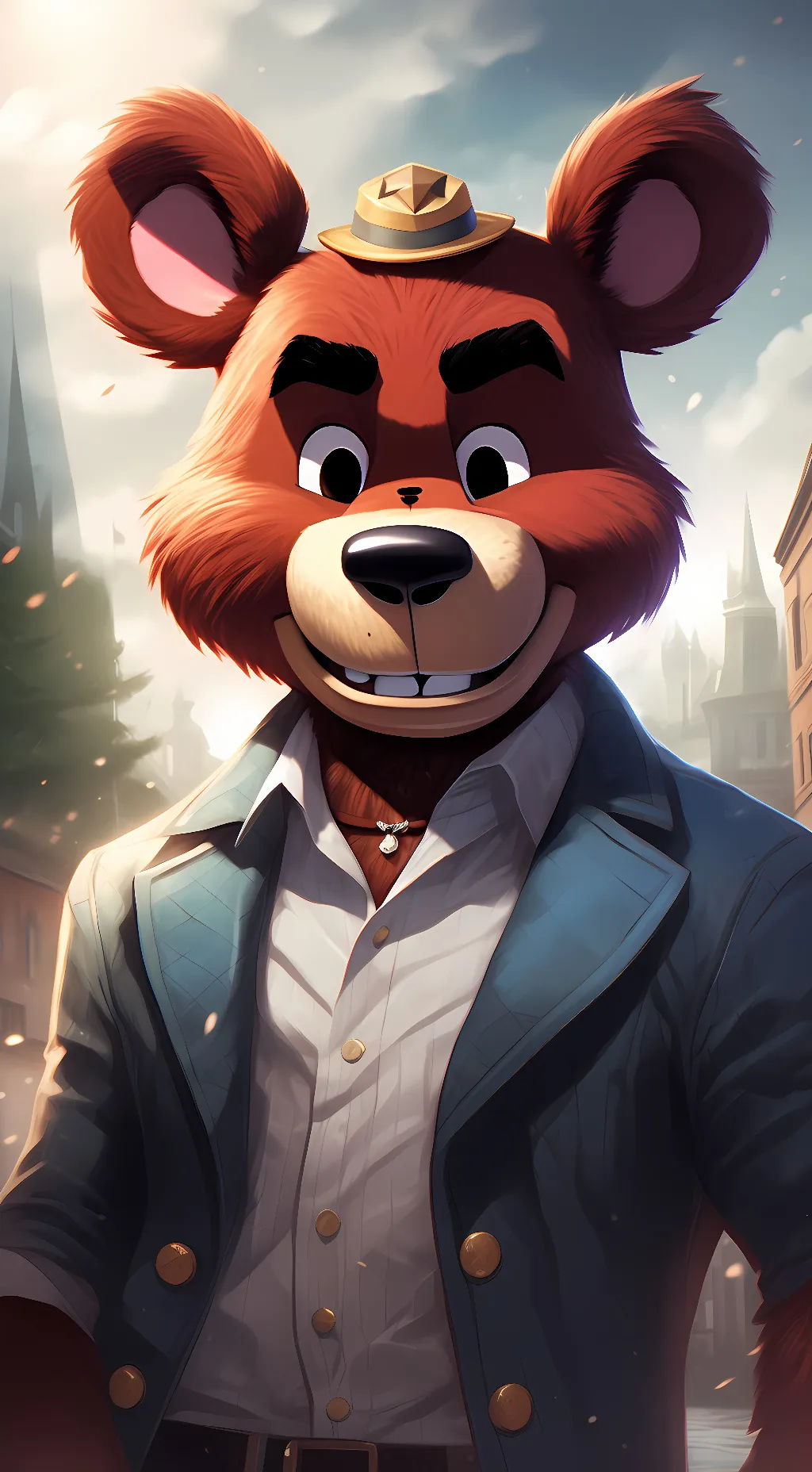 ai character: Freddy Fazbear  background