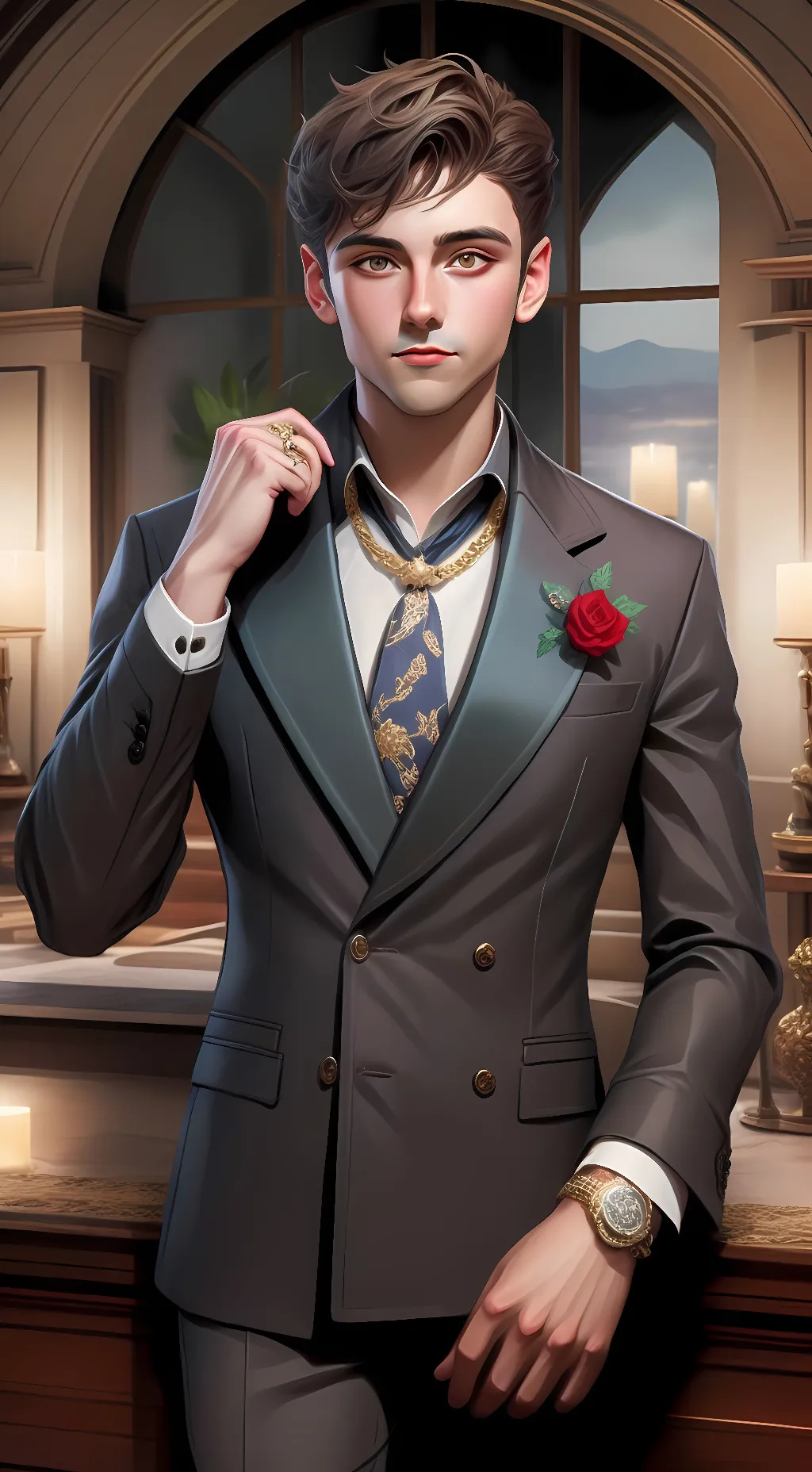 ai character: anime king background