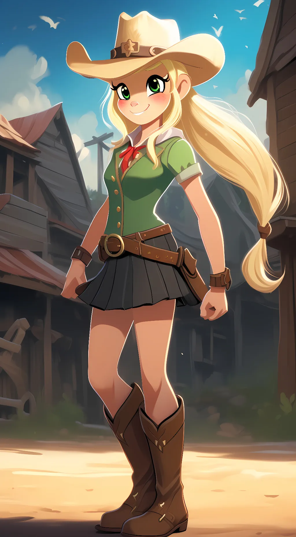 ai character: 🍏 applejack🍏 background