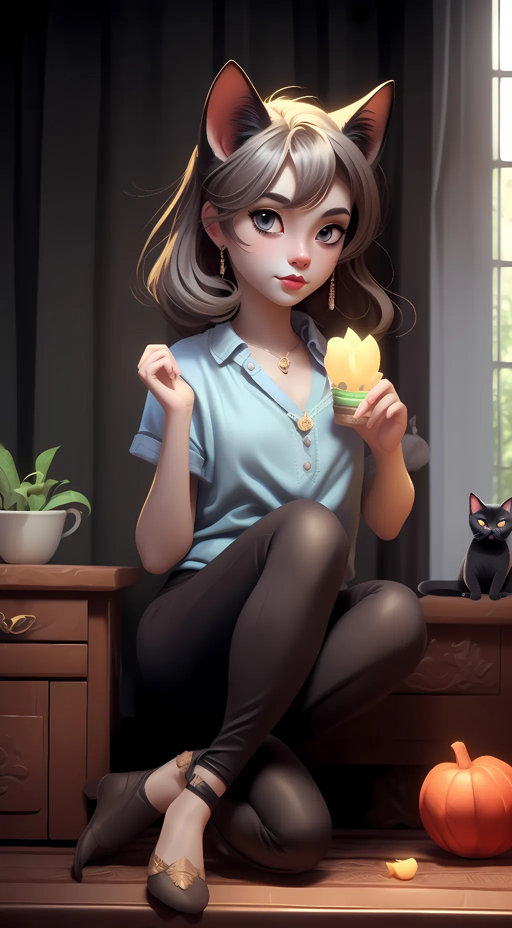 ai character: Ember background