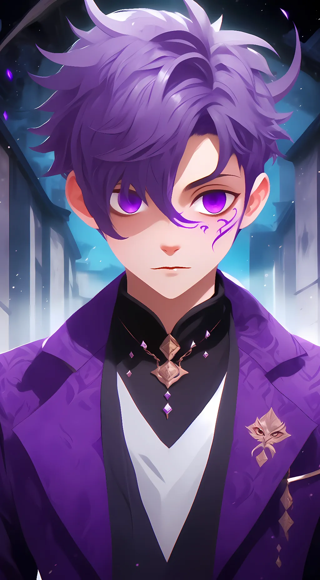 ai character: purple demons  background