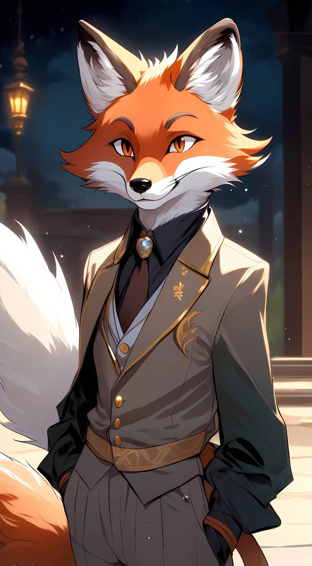 ai character: professional Fox background