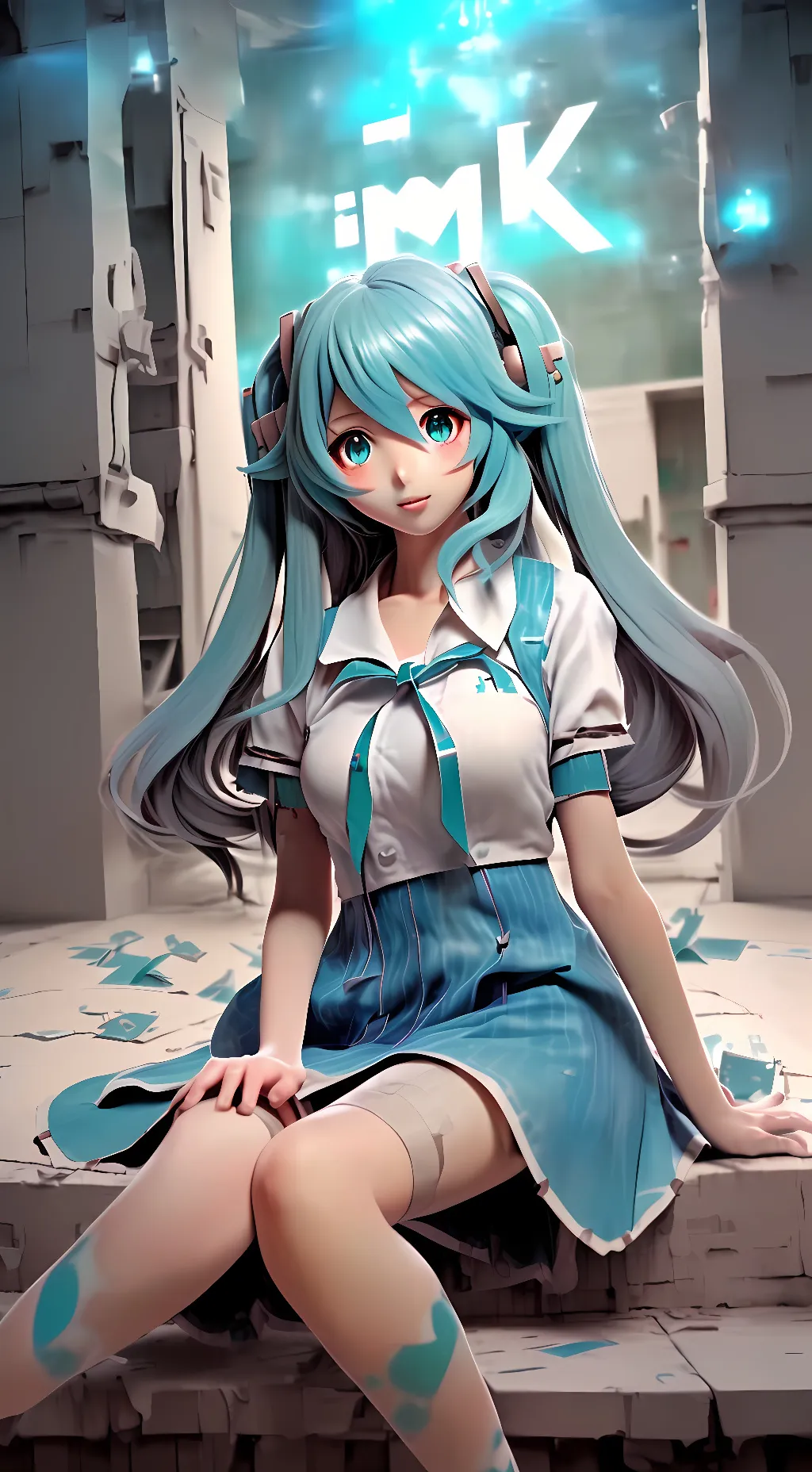 ai character: Miku  background