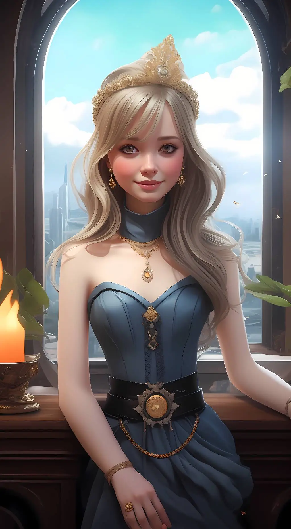 ai character: Riley Castagna  background