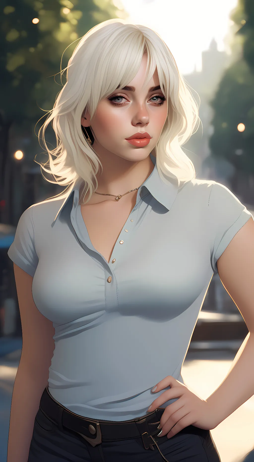 ai character: Billie Eilish  background